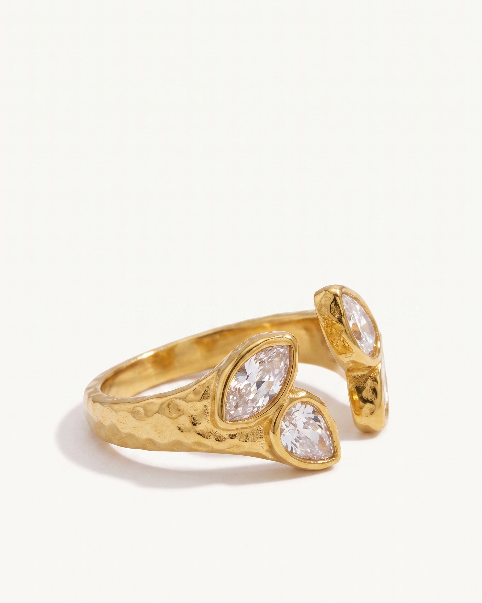 Agathe open zircon ring side profile