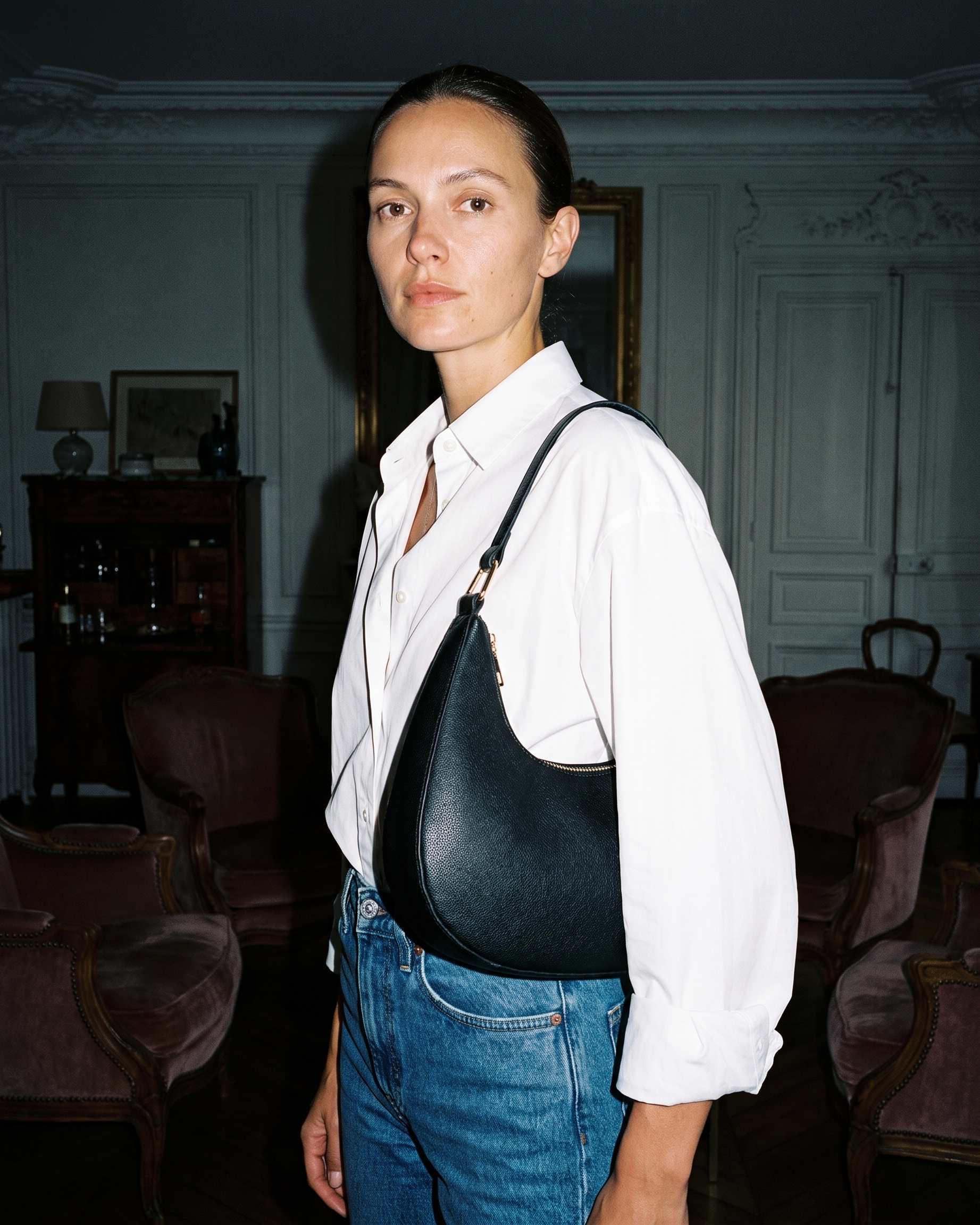 Josephine black shoulder bag editorial flash