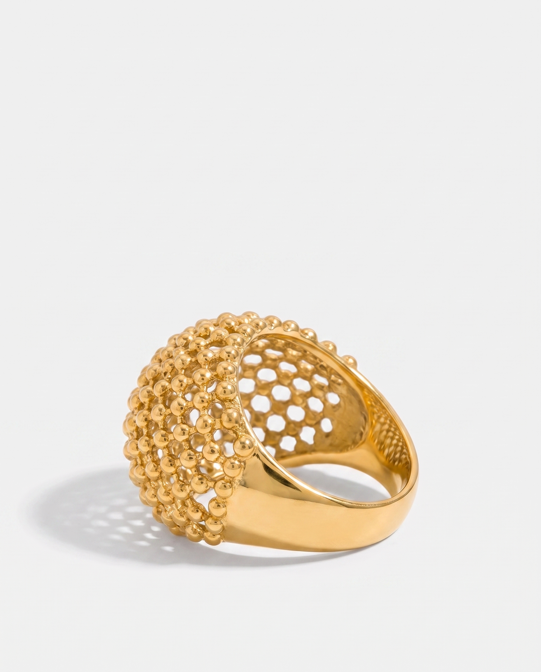 Maille gold dome ring side profile