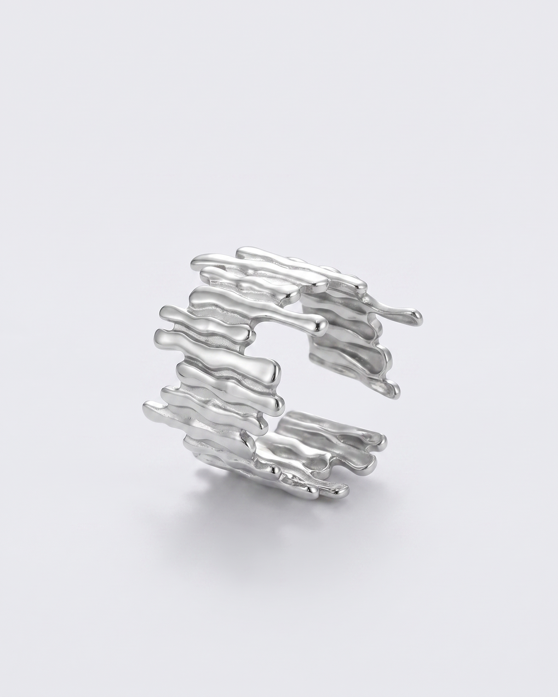 Bouleau silver bark open ring side profile