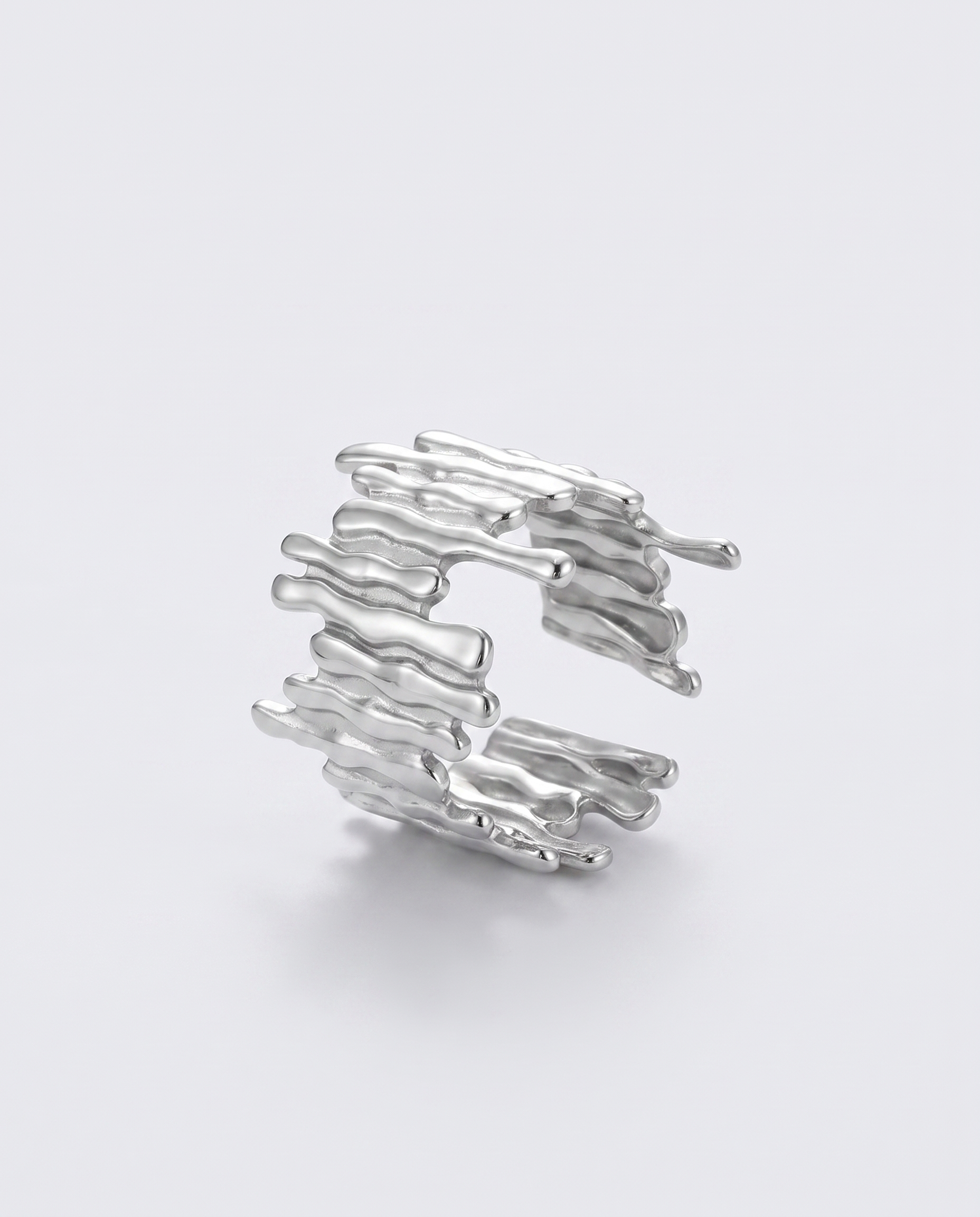 Bouleau silver bark open ring side profile