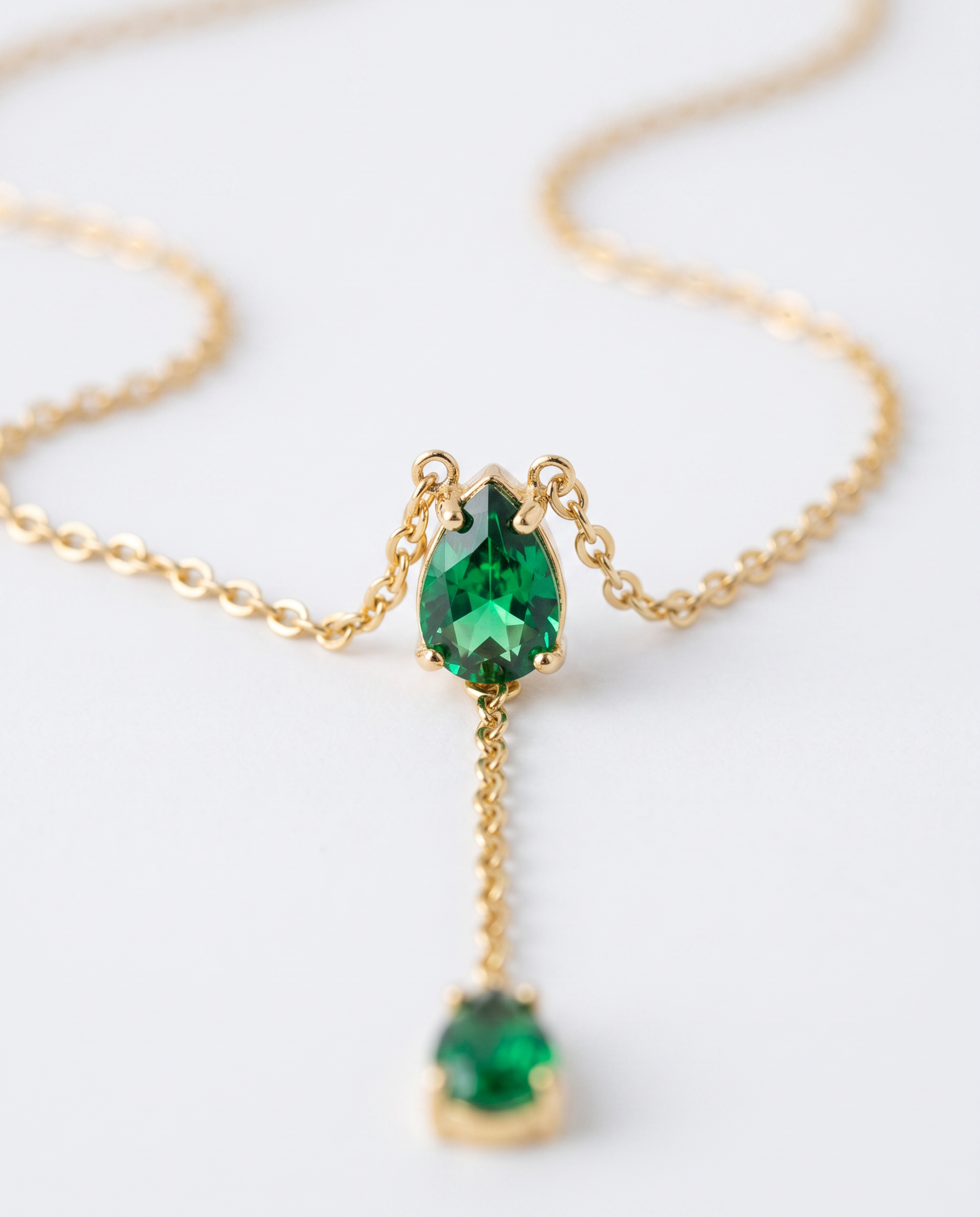 Louise necklace CZ macro detail
