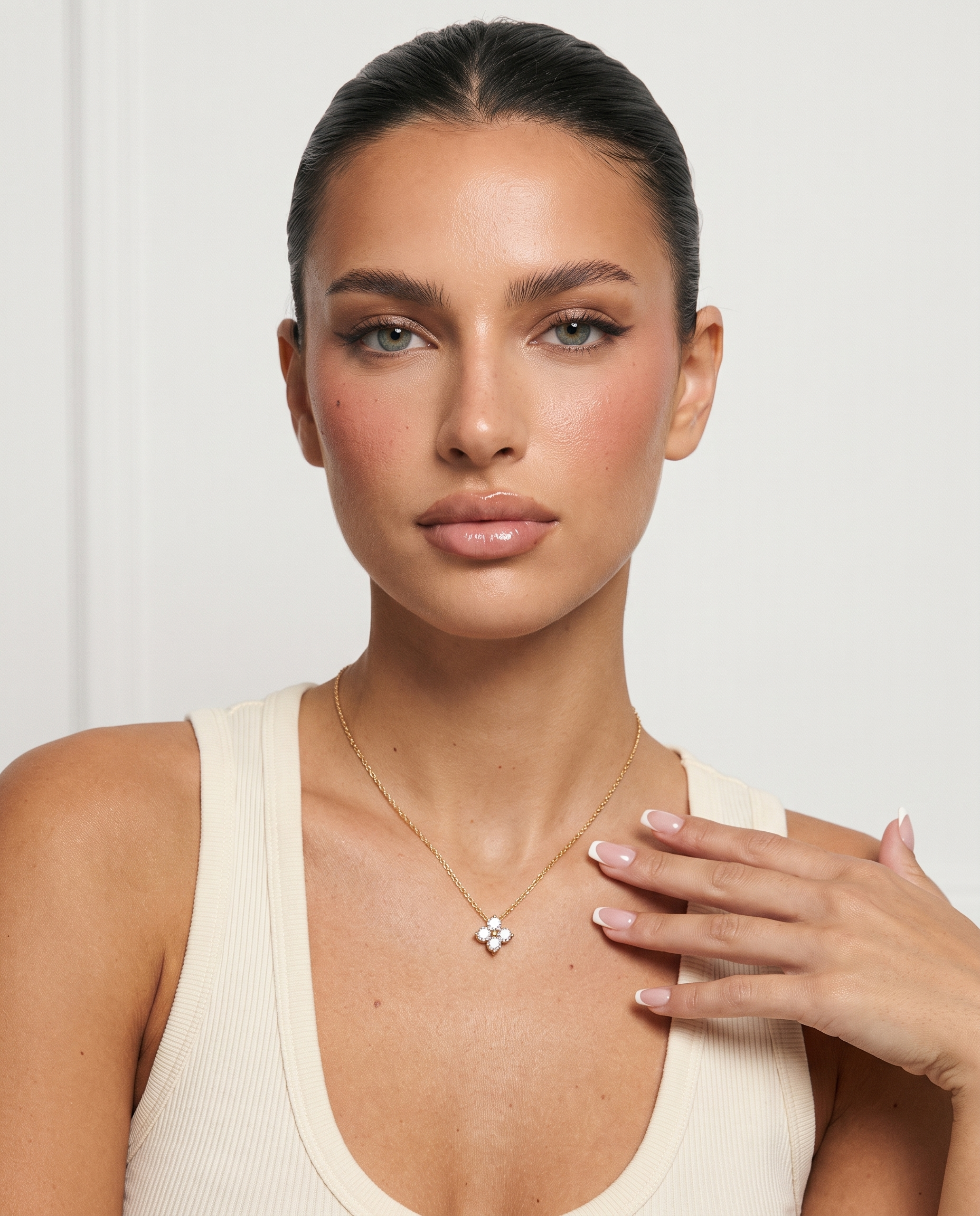 Fleur flower necklace editorial studio flash