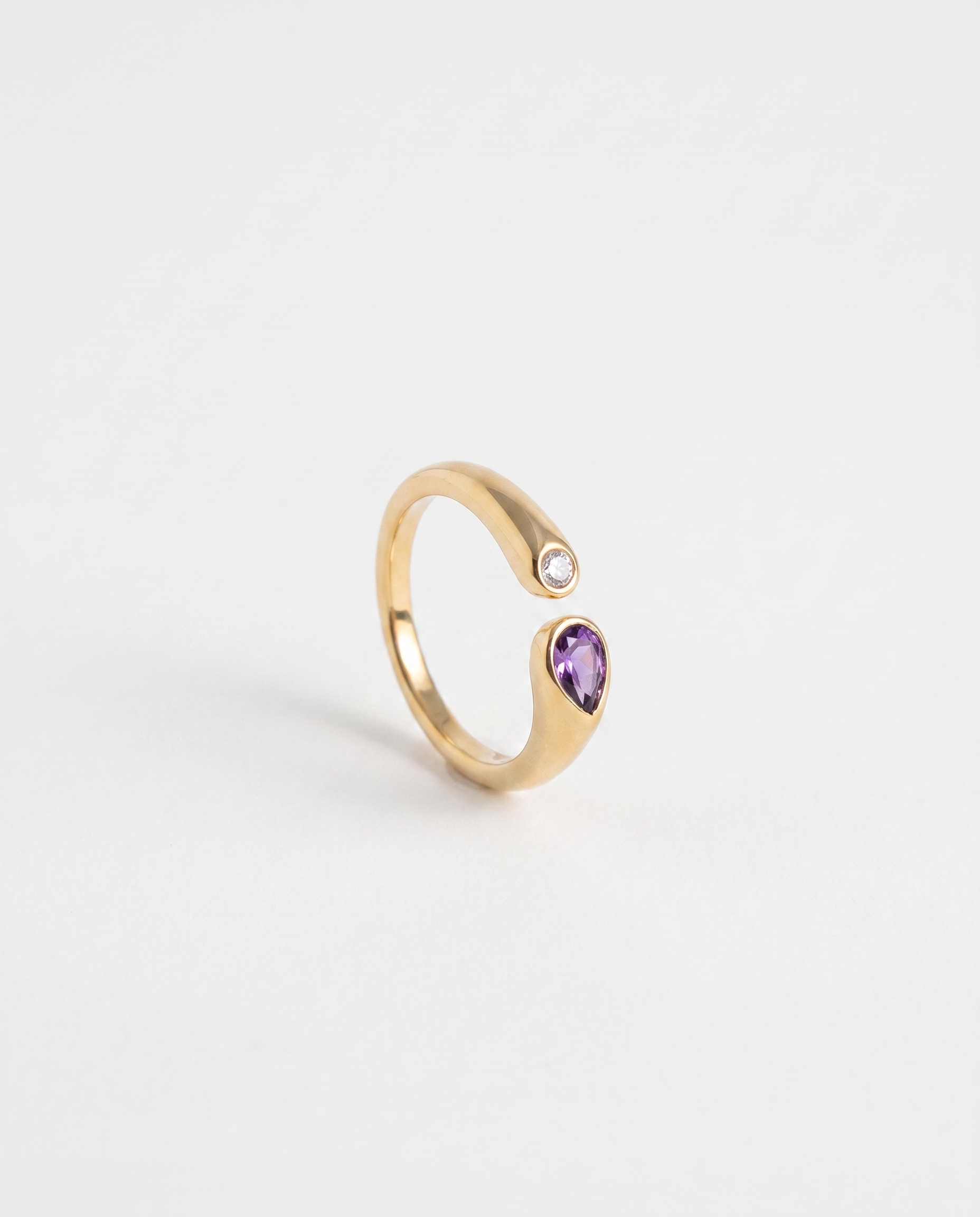 Birthstone ring February amethyst purple