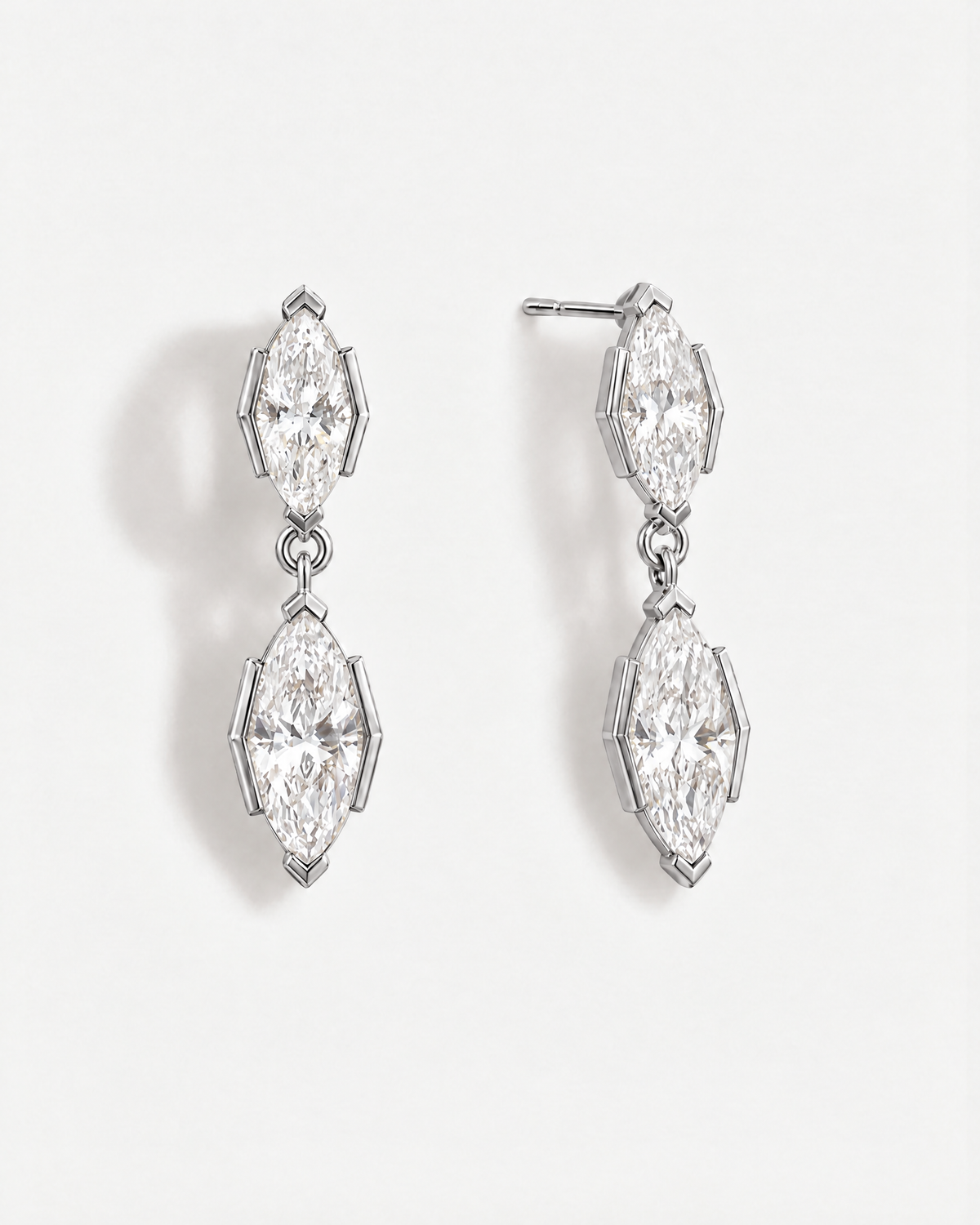 Isaure Marquise Drop Earrings, silver, product