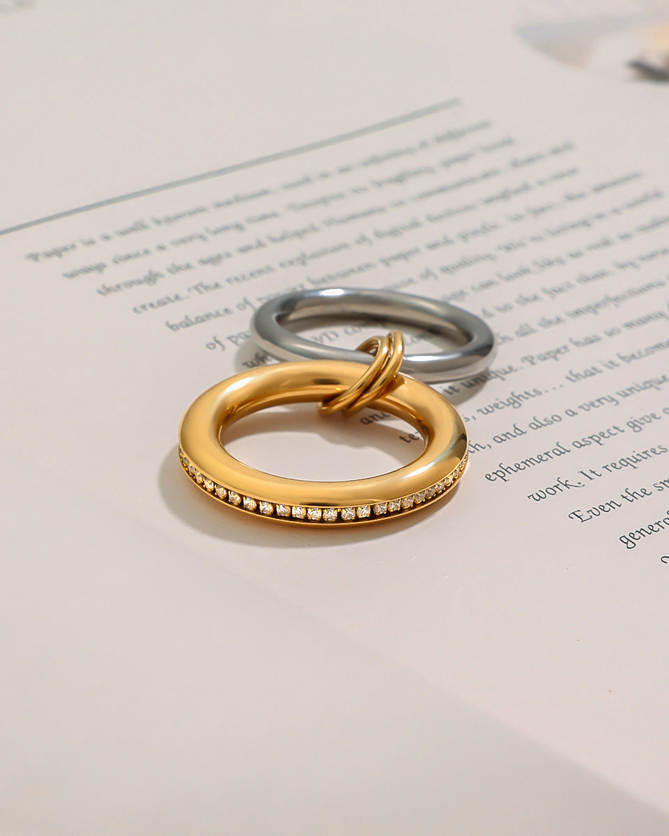 Two Tone Gold Silver Ring Stack