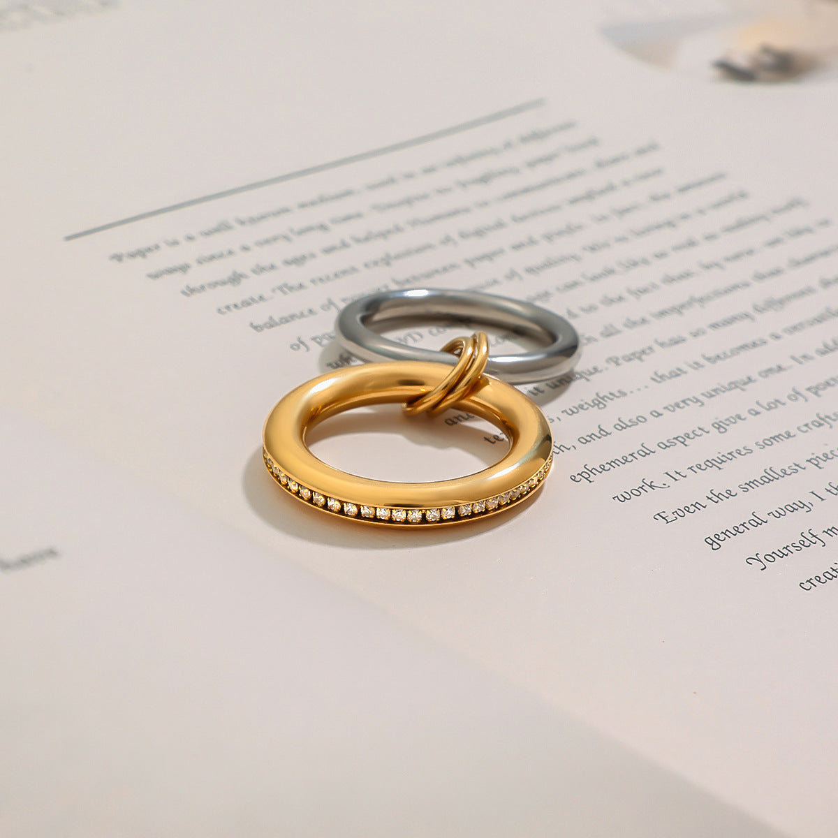 Two Tone Gold Silver Ring Stack