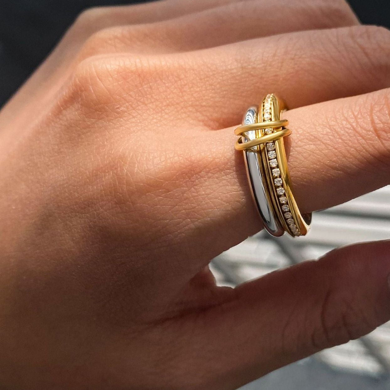 Élodie Two-Tone Ring Stack 2