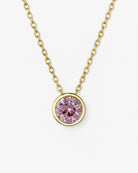 Birthstone necklace October light rose