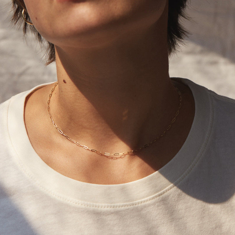 Inès Paperclip Chain Necklace silver