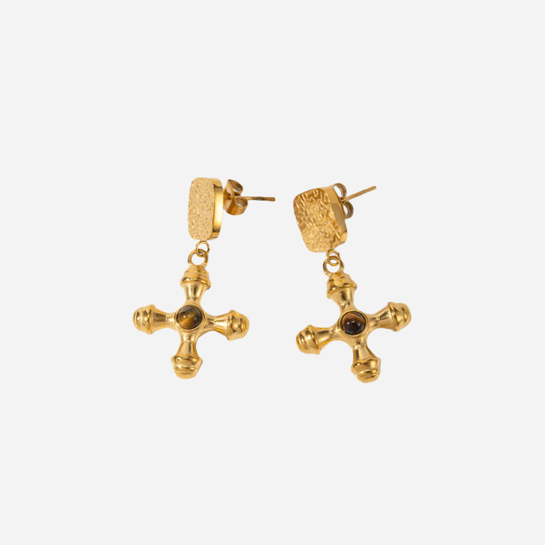Lucía Cross Drop Earrings