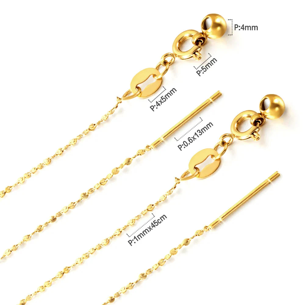 Adjustable gold diamond-cut sparkle chain necklace