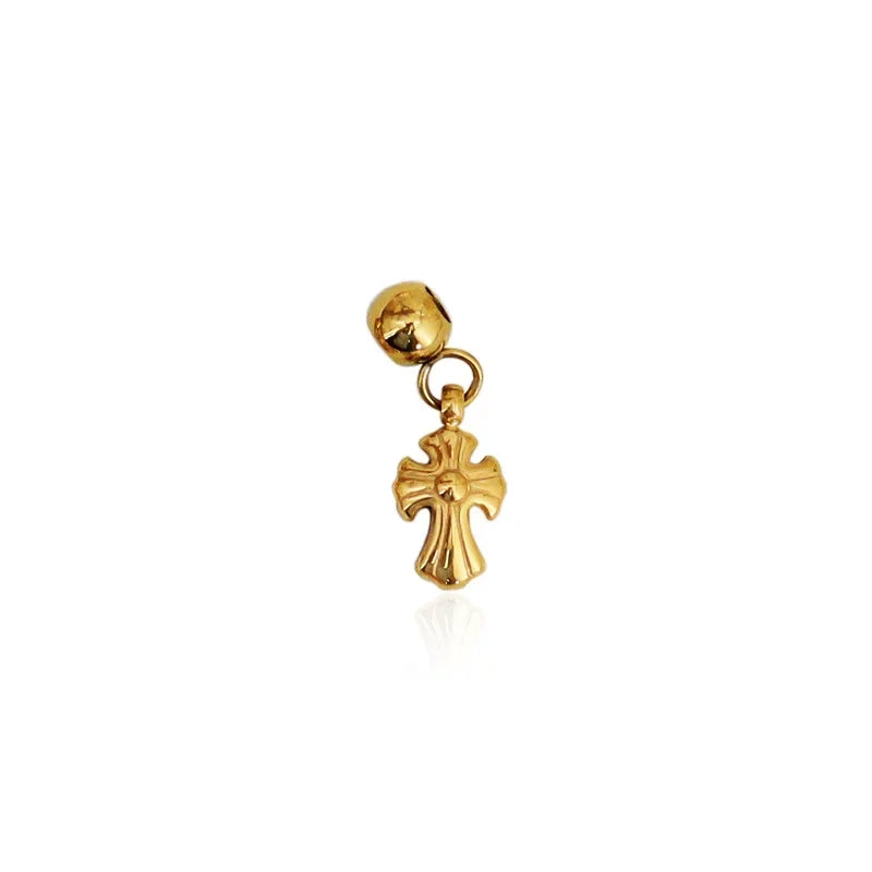 Cross gold charm pendant