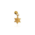 Sunburst star gold charm pendant