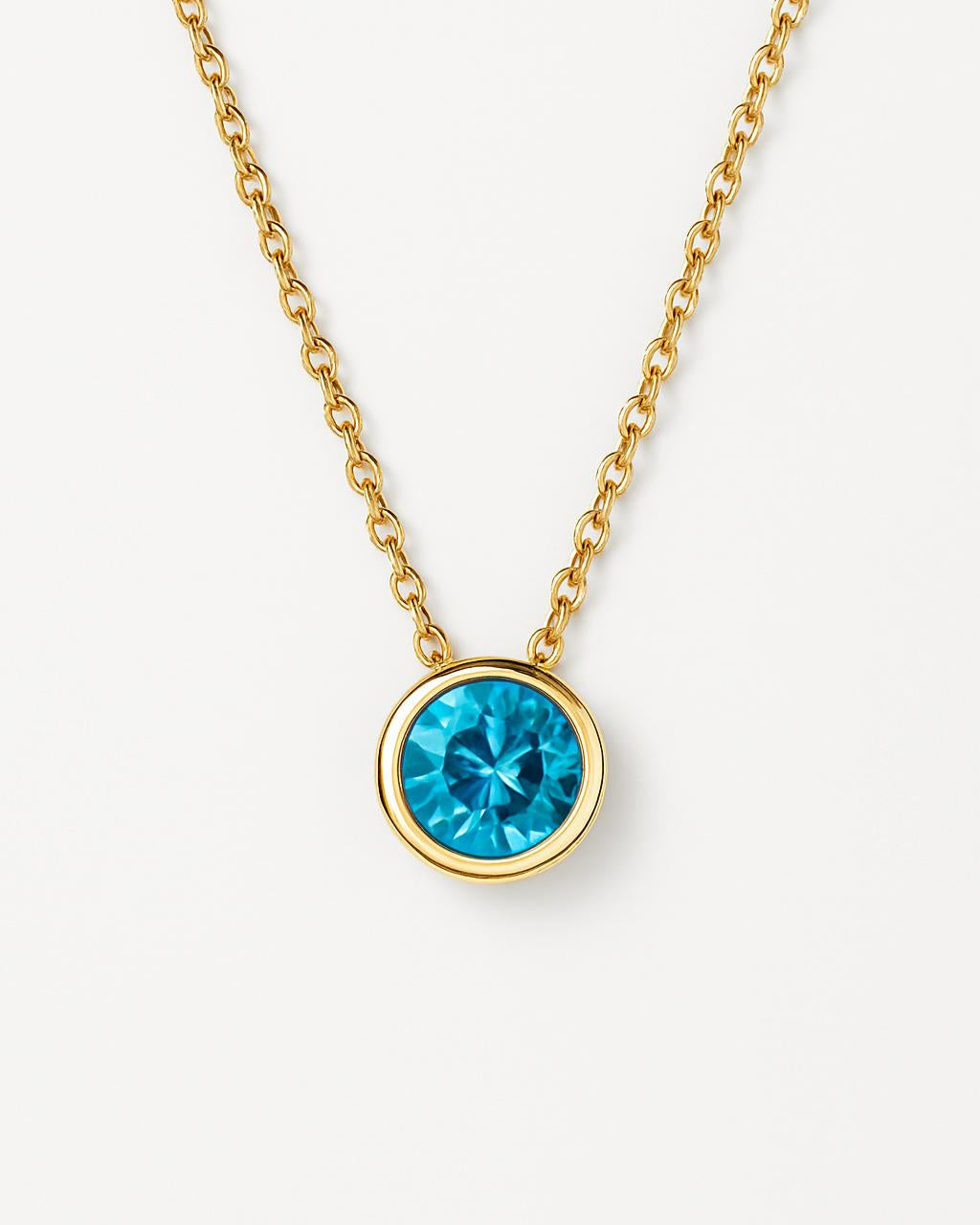 Birthstone necklace December aquamarine