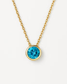 Birthstone necklace December aquamarine