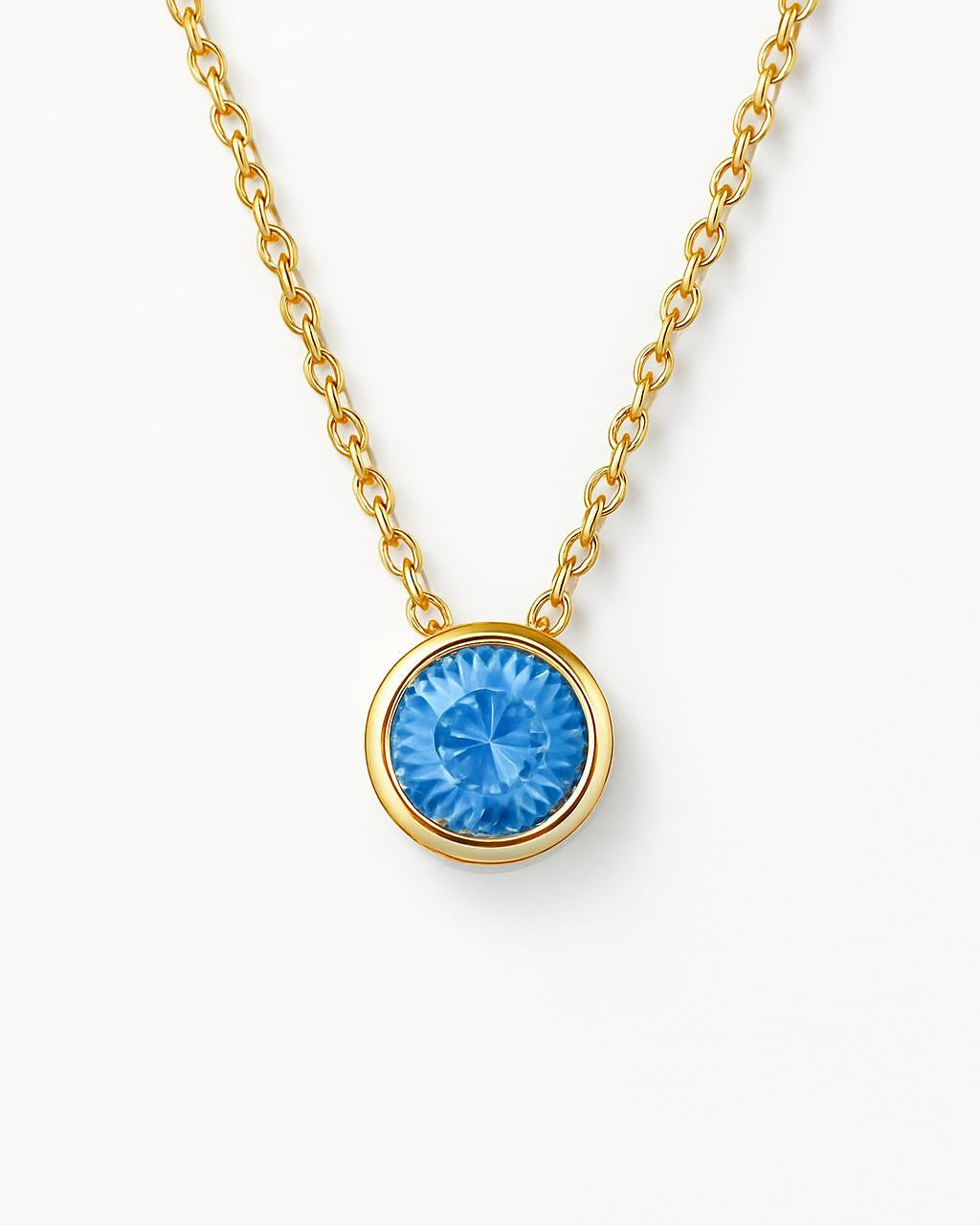 Birthstone necklace March light sapphire