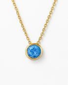Birthstone necklace March light sapphire