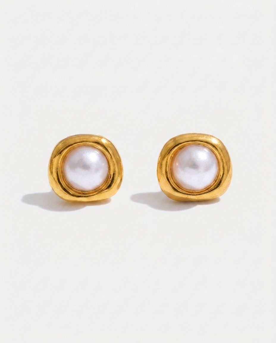 Romy Pearl Studs - front pair