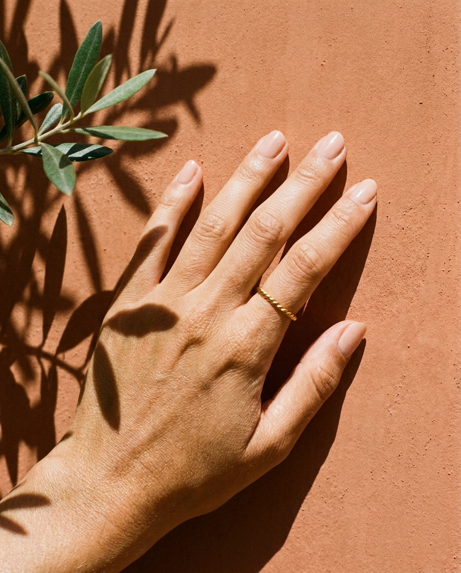 Sabine Ring on hand Mediterranean lifestyle gold
