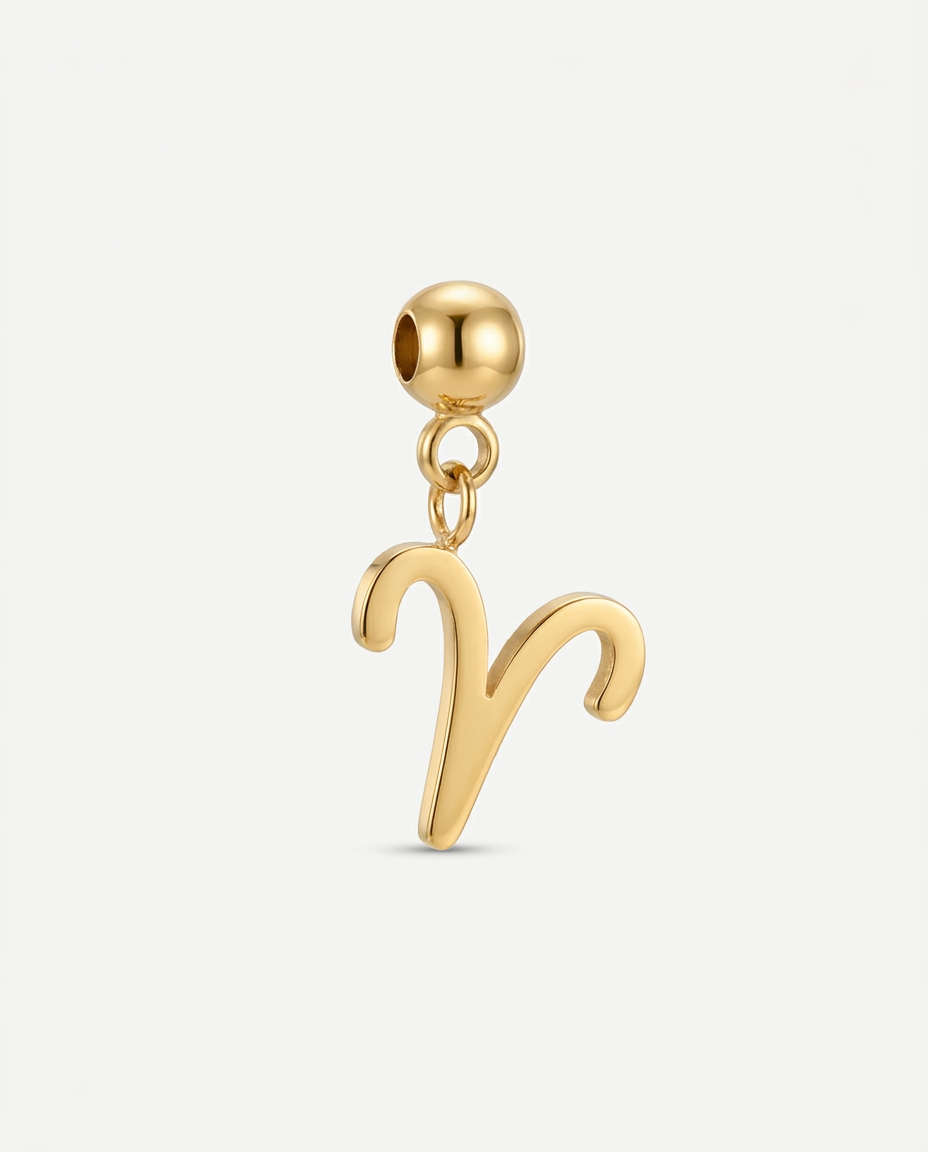 Aries gold zodiac charm