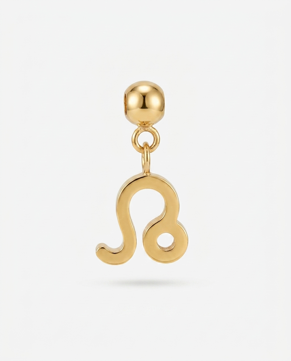 Leo gold zodiac charm pendant