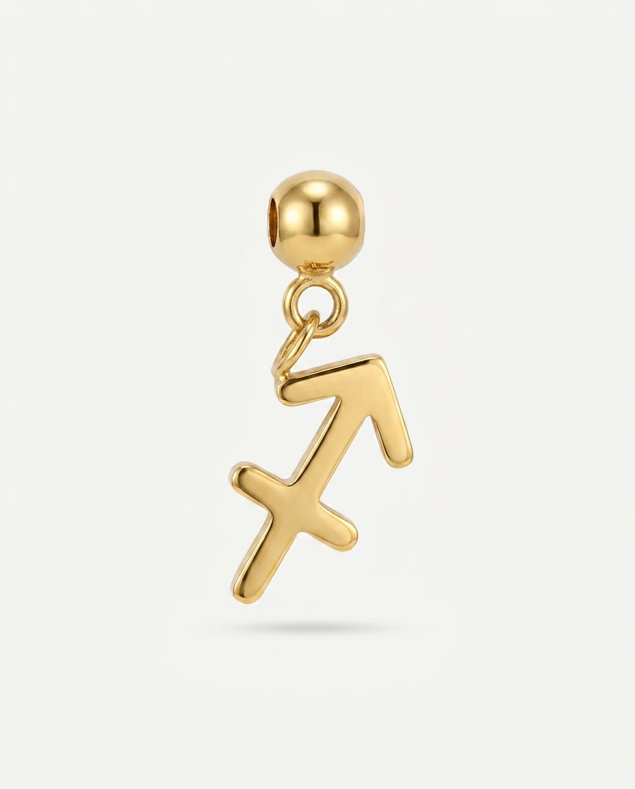 Sagittarius gold zodiac charm pendant