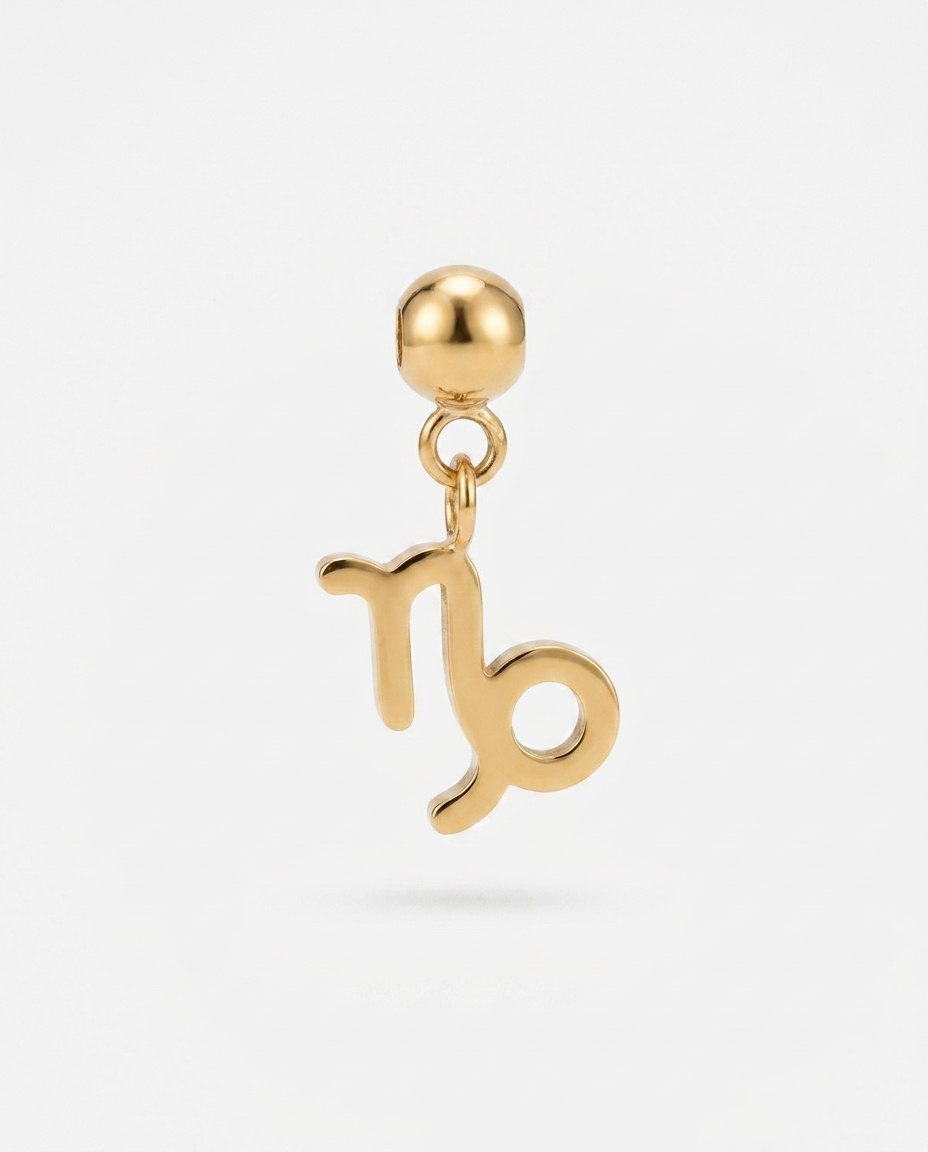 Capricorn gold zodiac charm