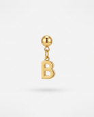 Gold initial B charm pendant