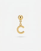 Gold initial C charm pendant