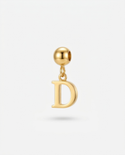 Gold initial D charm pendant
