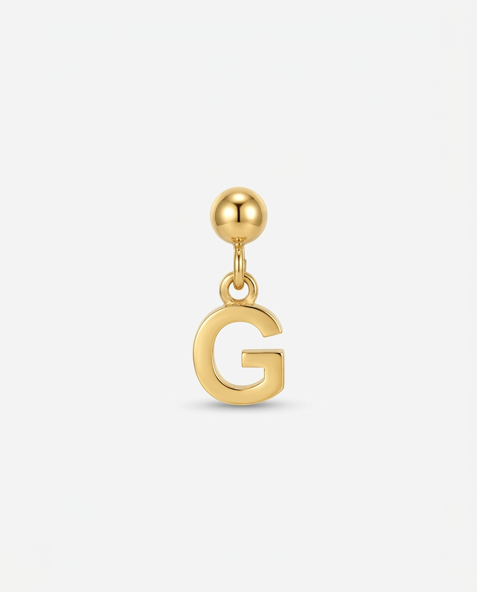 Gold initial G charm pendant