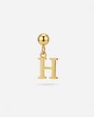 Gold initial H charm pendant