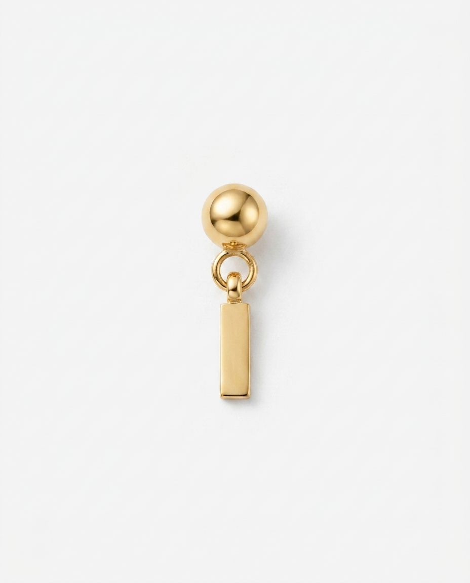 Gold initial I charm pendant