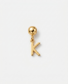 Gold initial K charm pendant