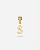 Gold initial S charm pendant
