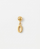 Gold number 0 charm pendant