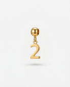 Gold number 2 charm pendant