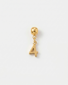 Gold number 4 charm pendant