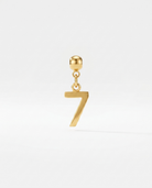 Gold number 7 charm pendant