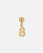 Gold number 8 charm pendant