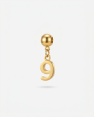 Gold number 9 charm pendant