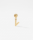 Gold initial V charm pendant