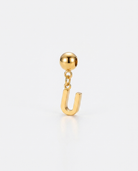 Gold initial U charm pendant