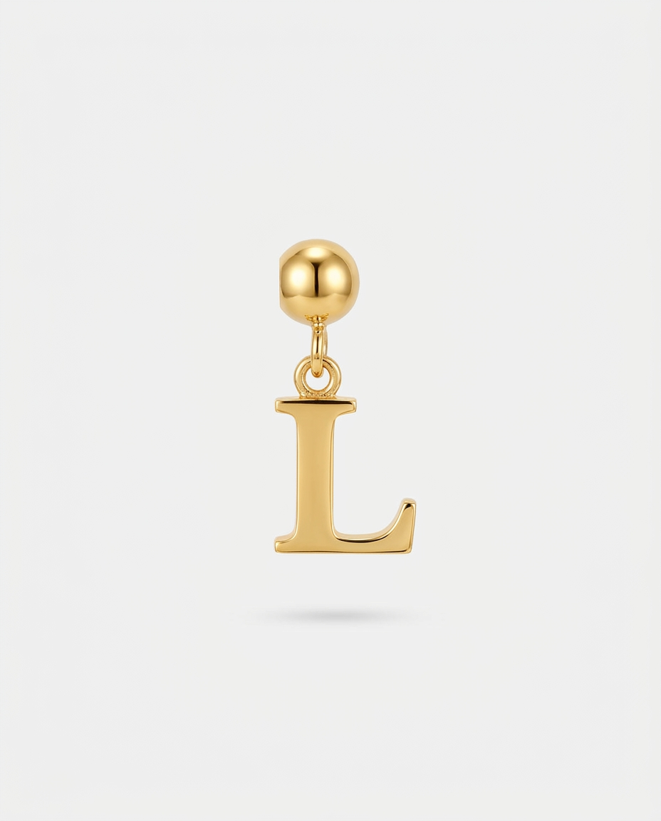 Gold initial L charm pendant
