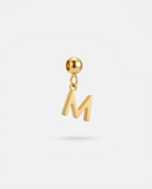 Gold initial M charm pendant