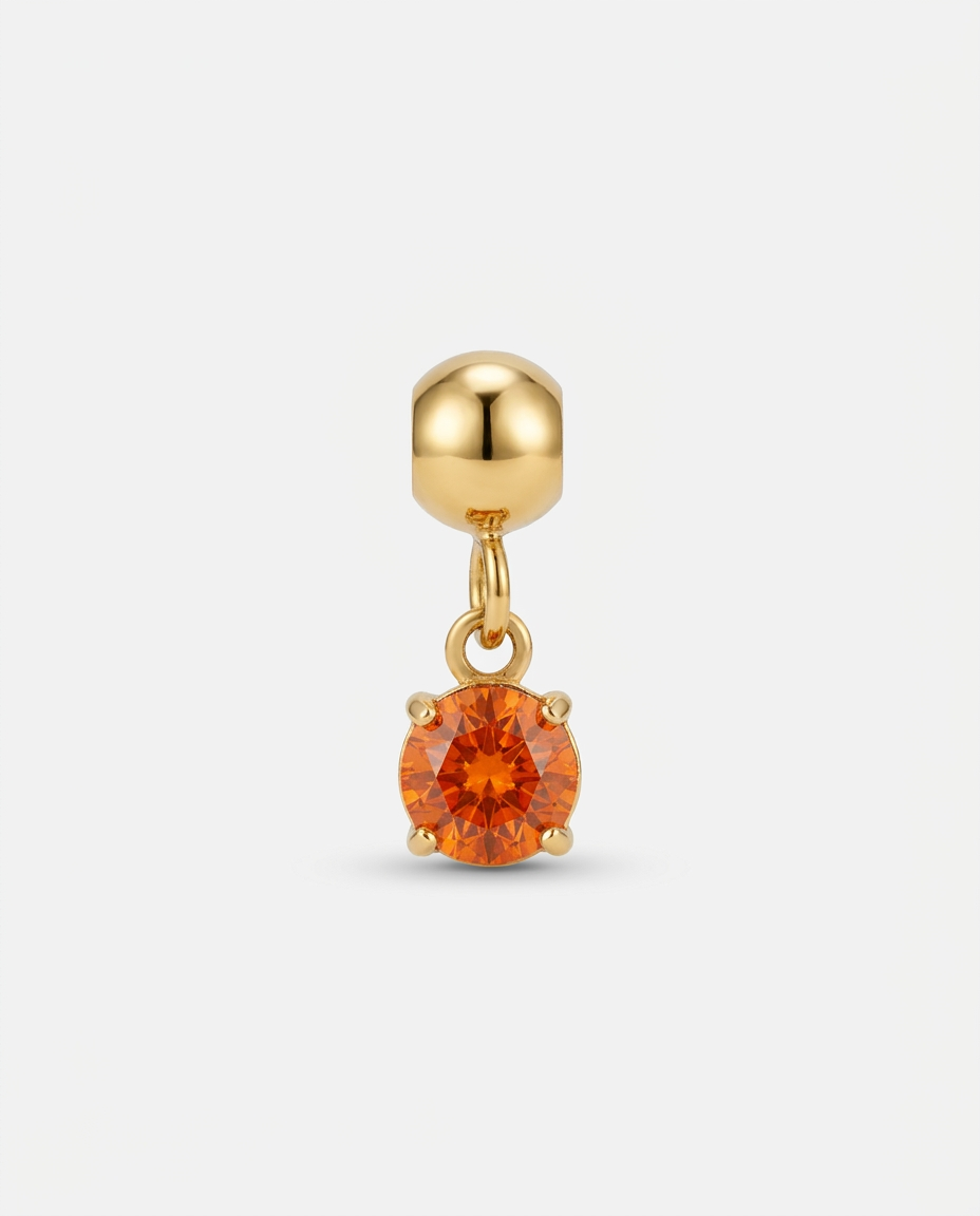 July birthstone gold charm pendant, ruby