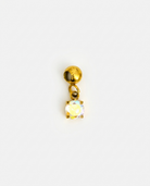October birthstone gold charm pendant, opal