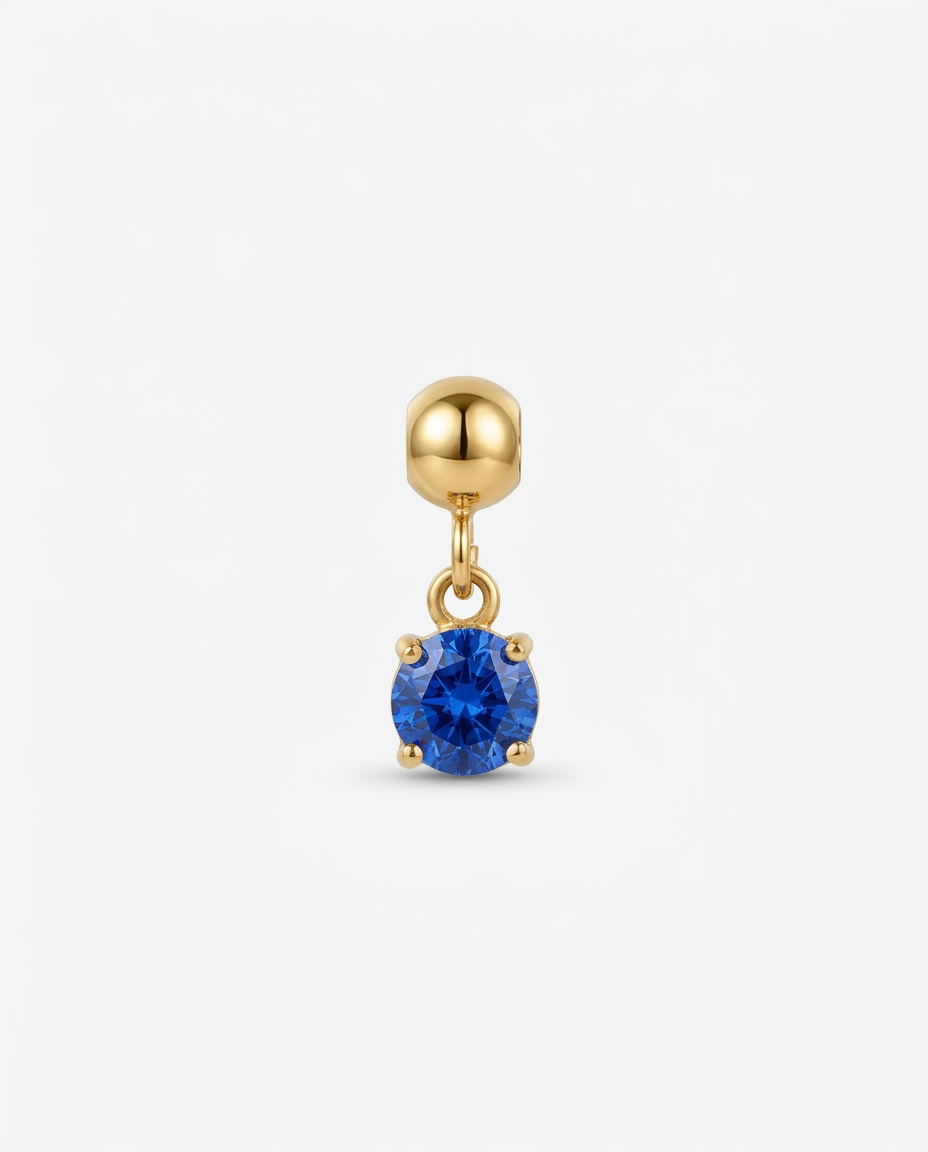 September birthstone gold charm