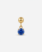 September birthstone gold charm pendant, sapphire